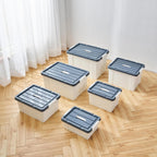 90lx6 Storage Boxes Carry Plastic Box with Lids (6 Pack)