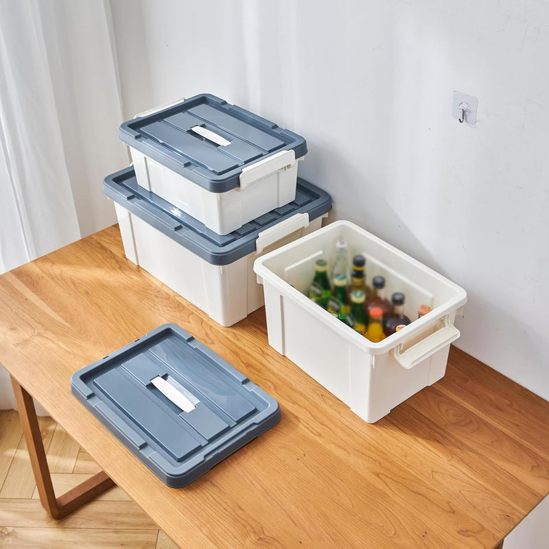 90lx6 Storage Boxes Carry Plastic Box with Lids (6 Pack)