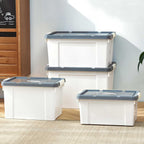 90lx6 Storage Boxes Carry Plastic Box with Lids (6 Pack)