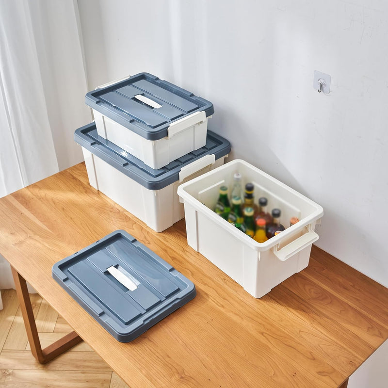 90lx6 Storage Boxes Carry Plastic Box with Lids (6 Pack)