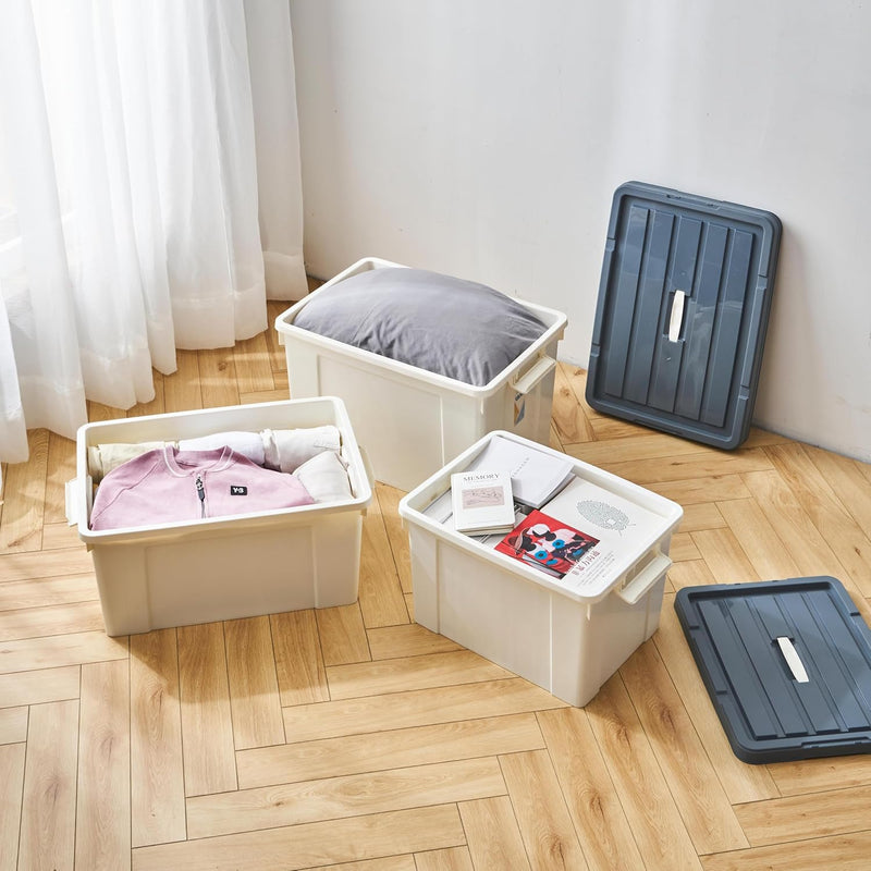 90lx6 Storage Boxes Carry Plastic Box with Lids (6 Pack)