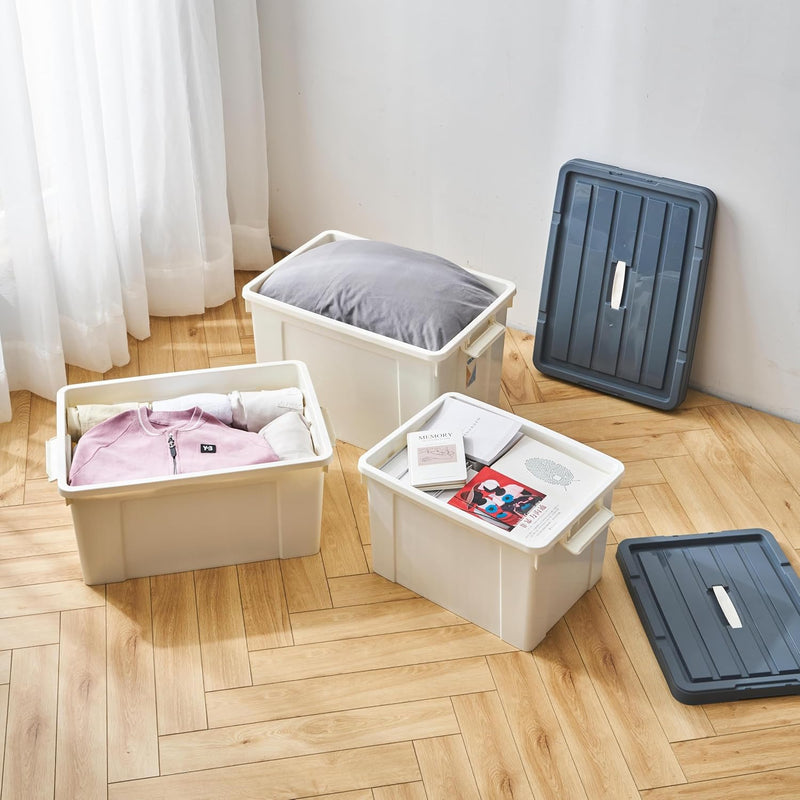 90lx6 Storage Boxes Carry Plastic Box with Lids (6 Pack)