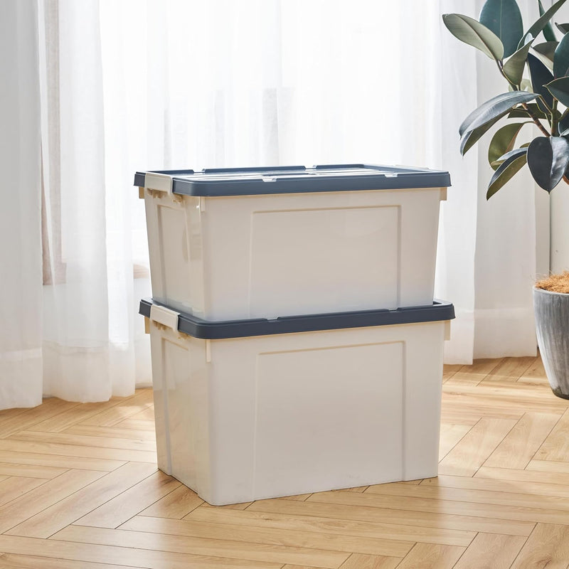 90lx6 Storage Boxes Carry Plastic Box with Lids (6 Pack)