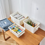 90lx6 Storage Boxes Carry Plastic Box with Lids (6 Pack)