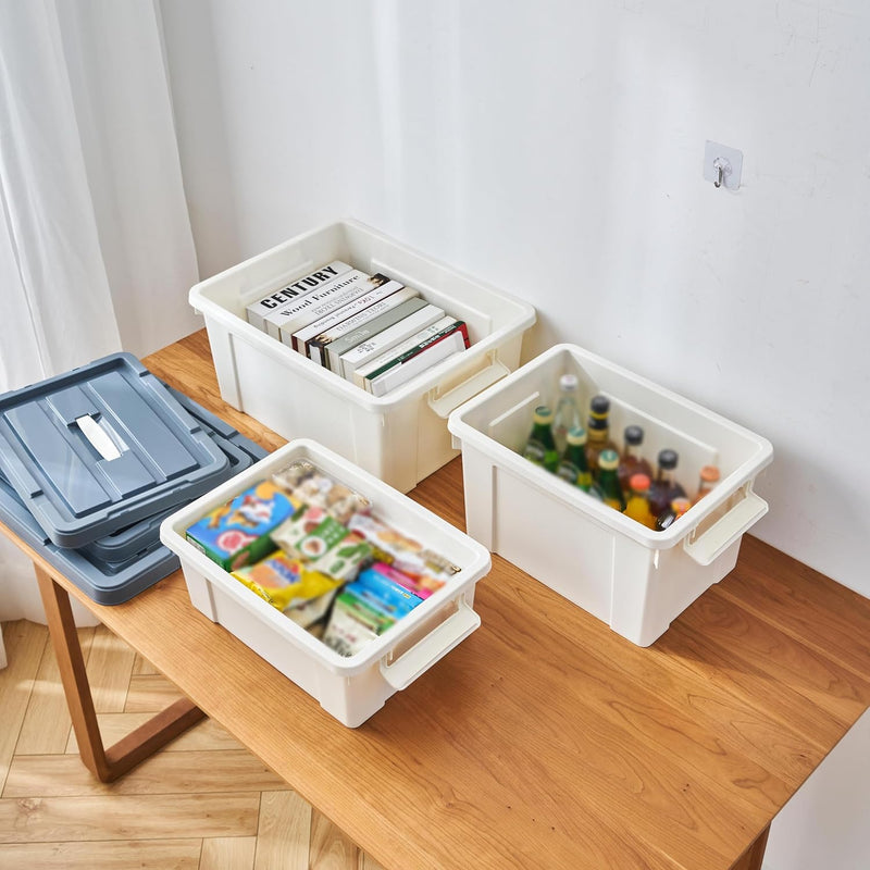 90lx6 Storage Boxes Carry Plastic Box with Lids (6 Pack)