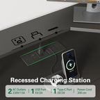 90x120CM Corner Desk with 3 Drawers L Shaped