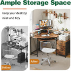 90x120CM Corner Desk with 3 Drawers L Shaped