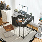 90x120CM Corner Desk with 3 Drawers L Shaped