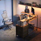 90x120CM Corner Desk with 3 Drawers L Shaped