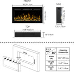 Wifi Electric Fireplace Inserts Recessed and Wall