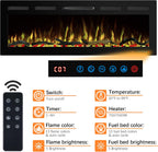 Wifi Electric Fireplace Inserts Recessed and Wall