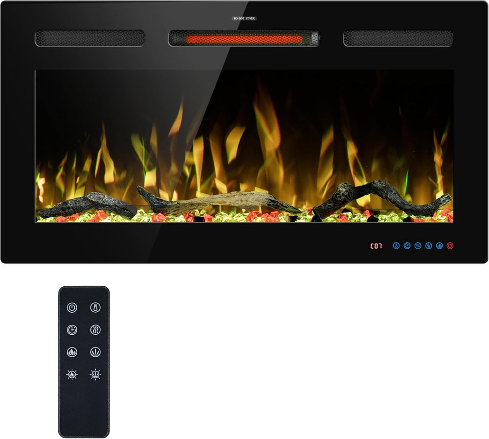 Wifi Electric Fireplace Inserts Recessed and Wall