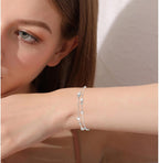 925 Bracelet for Women Mini Stars Beaded Layered