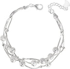 925 Bracelet for Women Mini Stars Beaded Layered