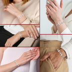 925 Bracelet for Women Mini Stars Beaded Layered