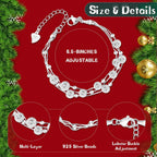 925 Bracelet for Women Mini Stars Beaded Layered
