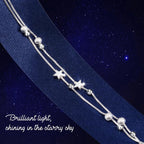 925 Bracelet for Women Mini Stars Beaded Layered