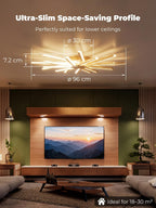 96CM Ceiling Lights Living Room Large Lighting Modern