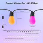96FT Outdoor String Lights App Control Smart Ai