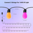 96FT Outdoor String Lights App Control Smart Ai
