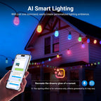 96FT Outdoor String Lights App Control Smart Ai