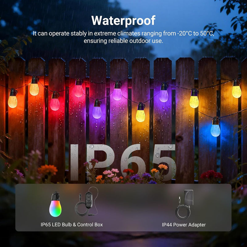 96FT Outdoor String Lights App Control Smart Ai