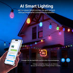 96FT Outdoor String Lights App Control Smart Ai