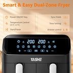 9L Dual Air Fryer with 2 Independent 4.5L