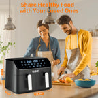9L Dual Air Fryer with 2 Independent 4.5L