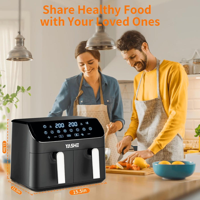 9L Dual Air Fryer with 2 Independent 4.5L
