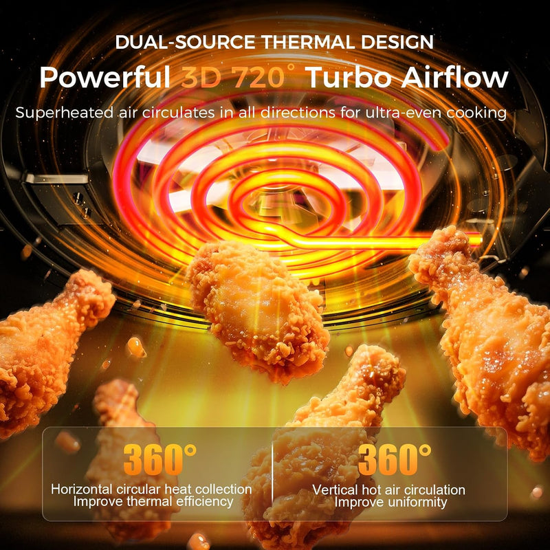 9L Dual Air Fryer with 2 Independent 4.5L