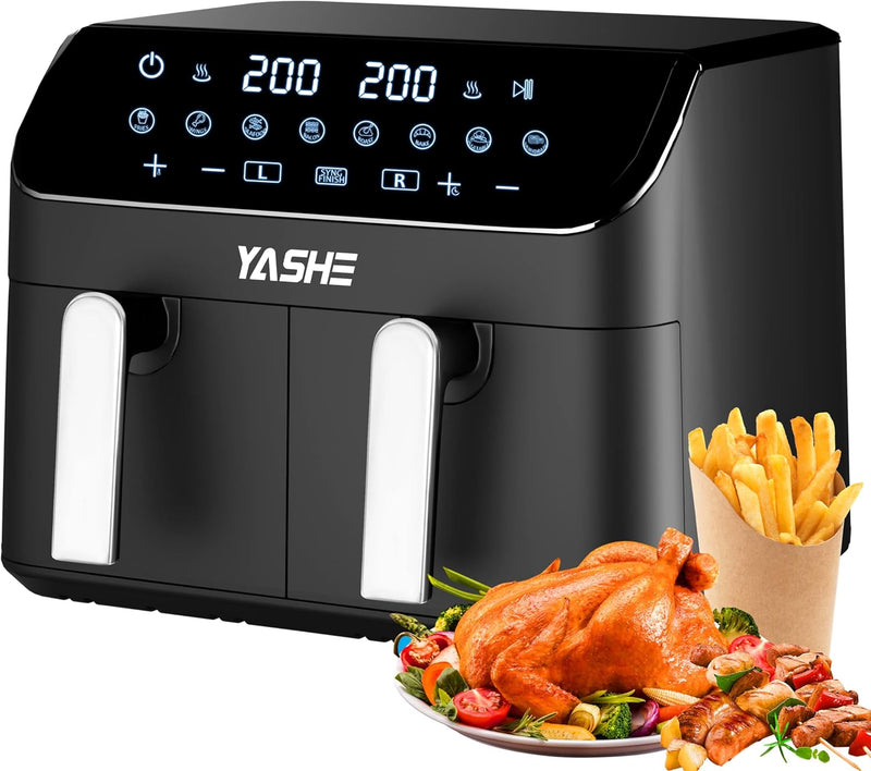 9L Dual Air Fryer with 2 Independent 4.5L
