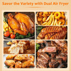 9L Dual Air Fryer with 2 Independent 4.5L