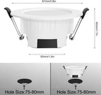 9W Rgbw LED Recessed Ceiling Light Dimmable 700lm