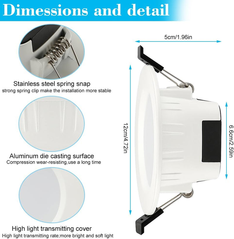 Wifi 9W Rgbw LED Recessed Ceiling Light Dimmable