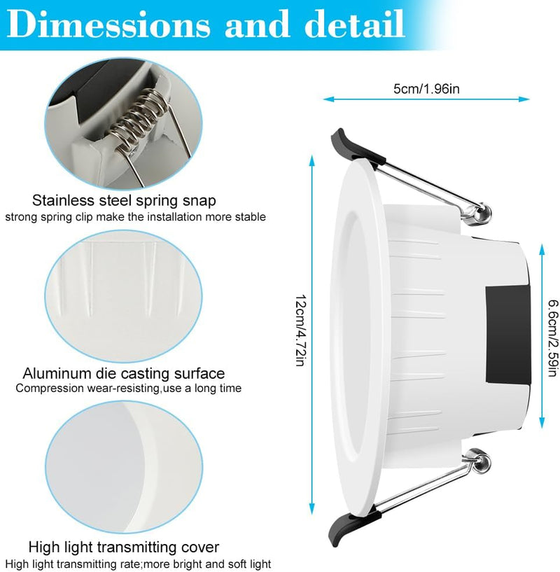 Wifi 9W Rgbw LED Recessed Ceiling Light Dimmable