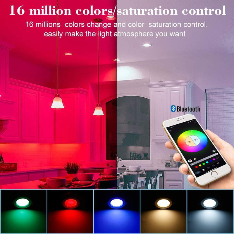 Wifi 9W Rgbw LED Recessed Ceiling Light Dimmable