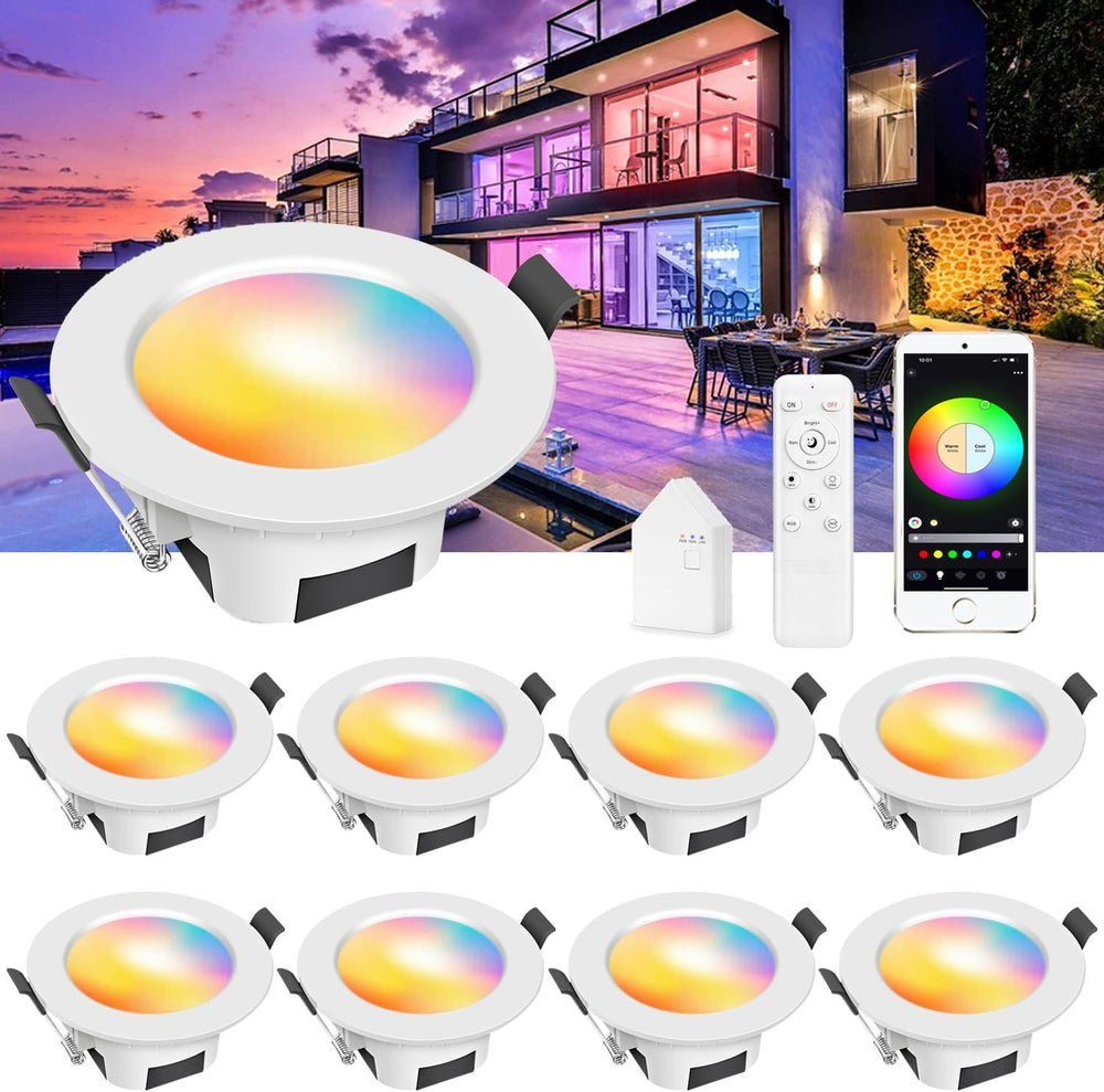 9W Rgbw LED Recessed Ceiling Light Dimmable 700lm