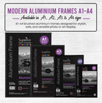 A4 Brushed Aluminium Picture Frame Perspex Safety Glass (12 Pack)