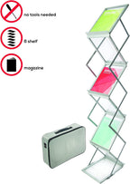 A4 Folding Literature Display Stand 6 Shelf Carry