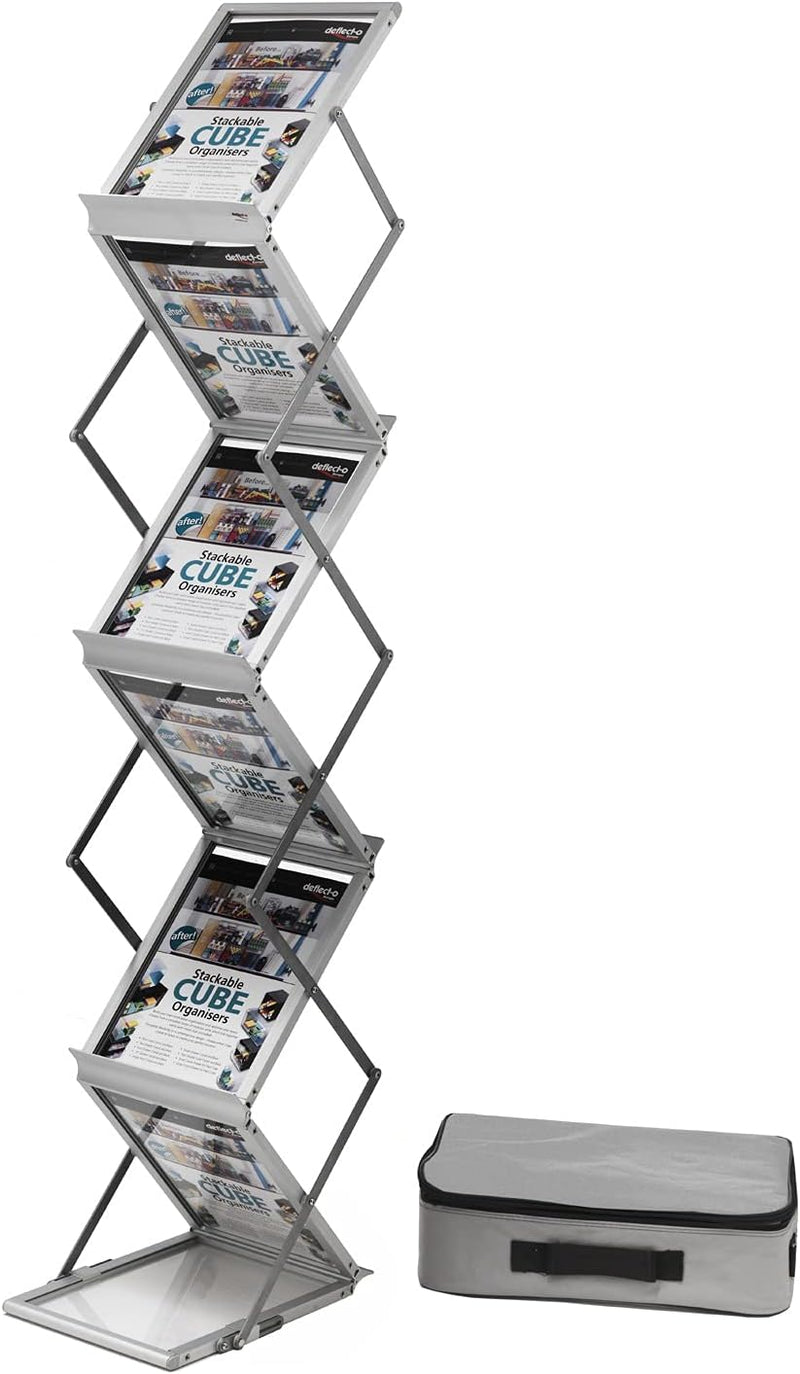 A4 Folding Literature Display Stand 6 Shelf Carry