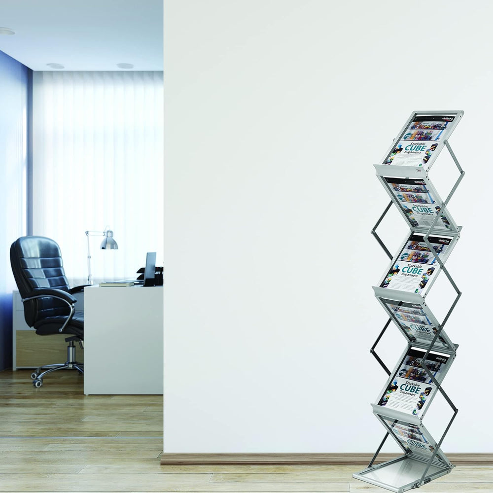 A4 Folding Literature Display Stand 6 Shelf Carry