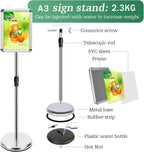 A4 Sign Holder Stand Adjustable Poster Display Aluminum