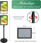 A4 Sign Holder Stand Adjustable Poster Display Aluminum