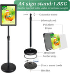A4 Sign Holder Stand Adjustable Poster Display Aluminum