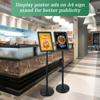 A4 Sign Holder Stand Adjustable Poster Display Aluminum