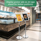 A4 Sign Holder Stand Adjustable Poster Display Aluminum