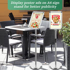 A4 Sign Holder Stand Adjustable Poster Display Aluminum