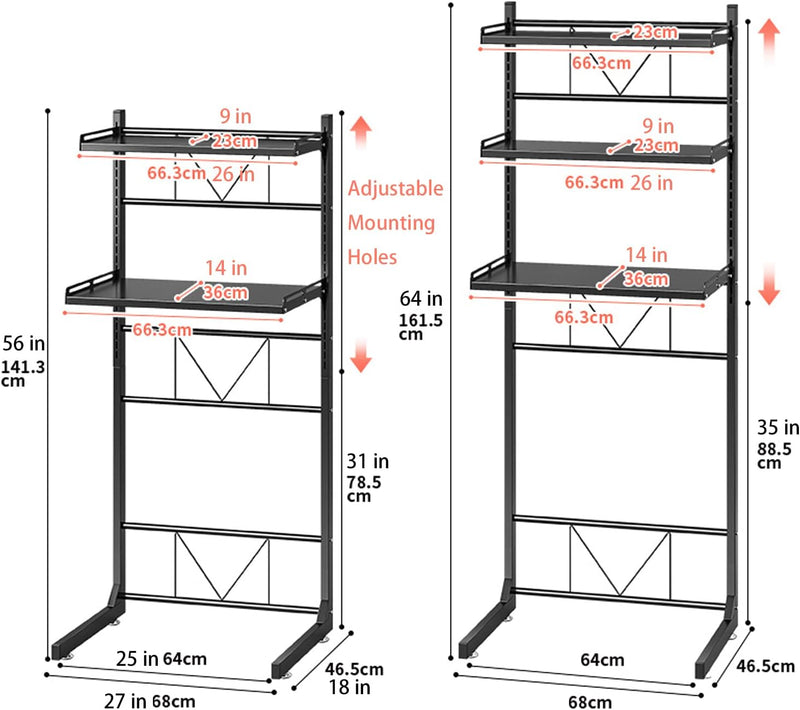 Over the Toilet Washer Organzier Adjustable Stand Storage
