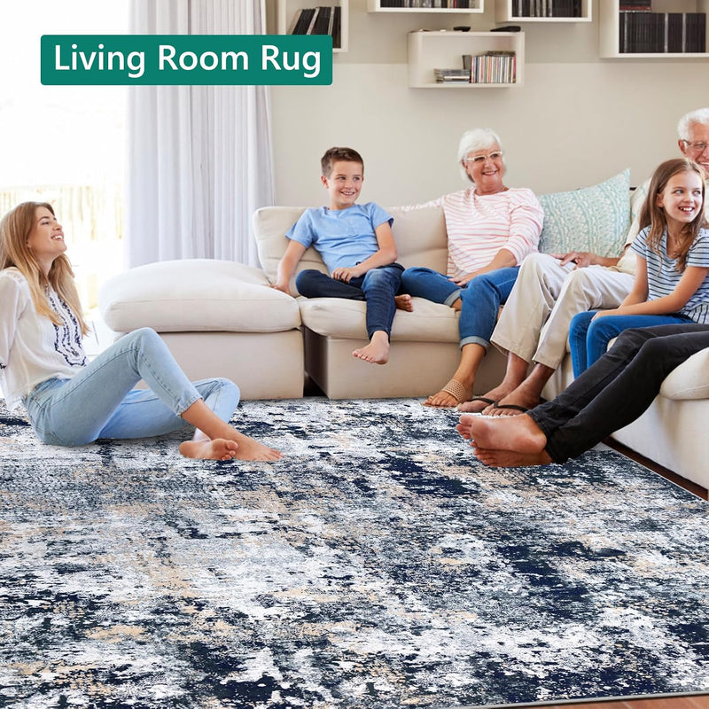 Abstract Area Rug Modern Short Pile